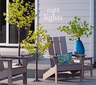 Image of Indoor/ Outdoor Faux-Lighted Ginkgo Tree Collection - night lights