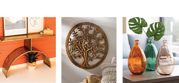 Image of assortment of living room decor products