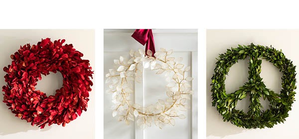 Image of assortment of holiday wreaths