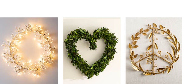 Image of assortment of holiday wreaths