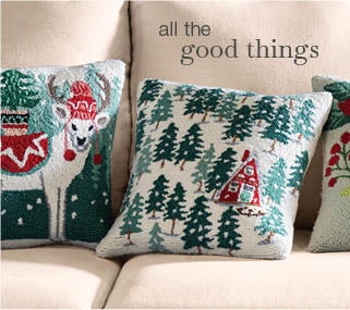 Image of Holiday Themed Pillows. all the good things