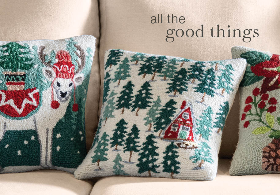 Image of AHoliday Themed Pillows. all the good things