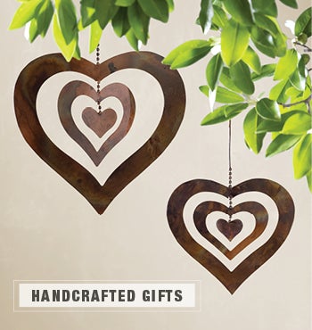 Image of Hanging Flamed Copper Hearts. HANDCRAFTED GIFTS