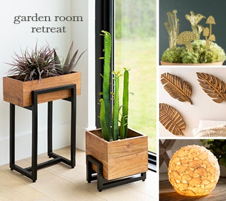 Image of assorted indoor garden room accents. garden room retreat