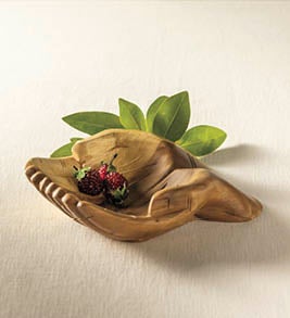 Image of Carved Suar Wood Hand Bowl