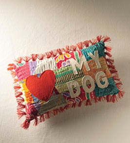 Image of Love My Dog/Cat Kantha Pillow