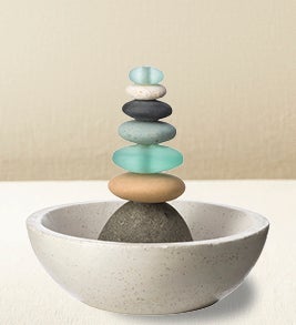 Image of Glass and Stone Cairn Fountain