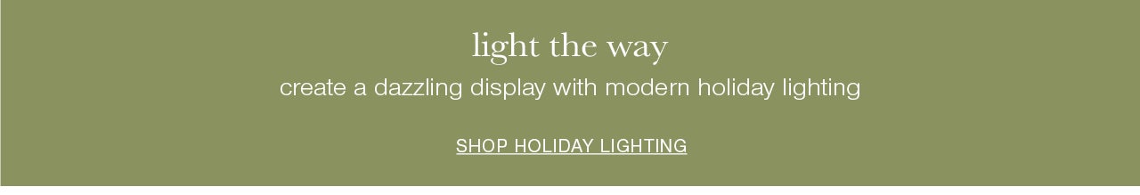 light the way. create a dazzling display with modern holiday lighting. SHOP HOLIDAY LIGHTING