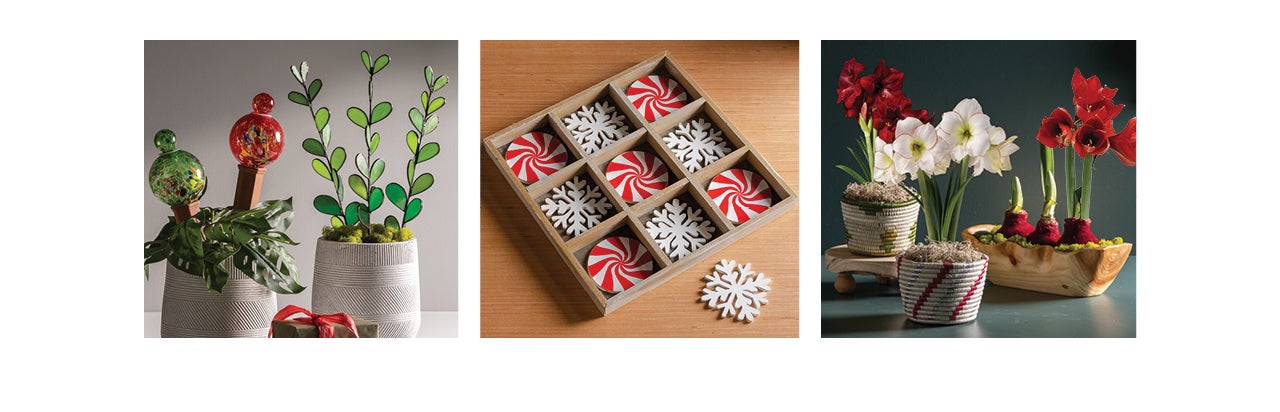 Images of assorted indoor holiday decorations