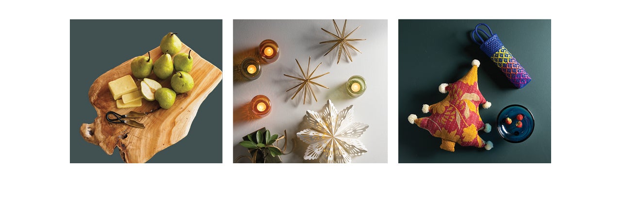 Images of assorted indoor holiday decorations
