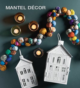 Image of Hand-carved Mango Wood Reindeer and Recycled Glass Holiday Tree Collection. Shop mantel décor.