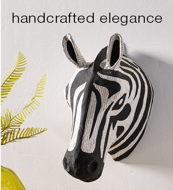 Image of Handcrafted Haitian Artisan Paper Mache Zebra Head handcrafted elegance