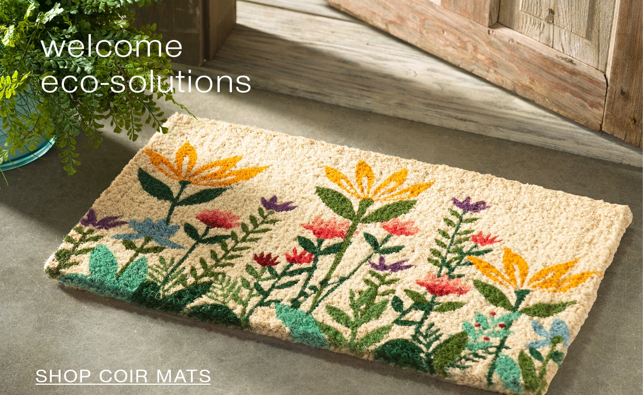 Wildflower Garden Natural Coir Doormat welocme eco-solutions SHOP COIR MATS