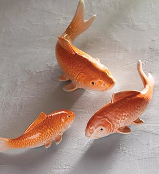 Image of Ceramic Koi Fish Wall Art, Set of 3. DECORATIVE OBJECTS