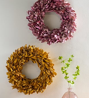 Image of Two wreaths on wall