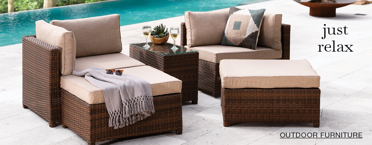 Image of Outdoor Convertible 5-Piece Modular Lounge Set. just relax OUTDOOE FURNITURE