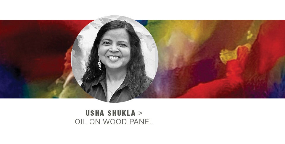Artist Usha Shukla - Oil on Wood Panel