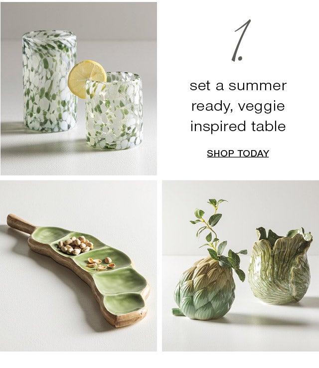 set a summer ready, veggie inspired table