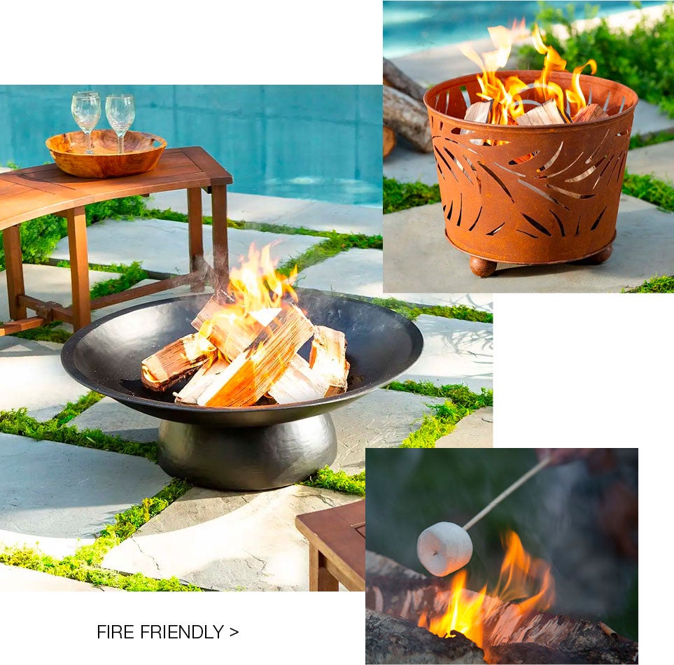 assortment of outdoor firepits for fire friendly get togethers