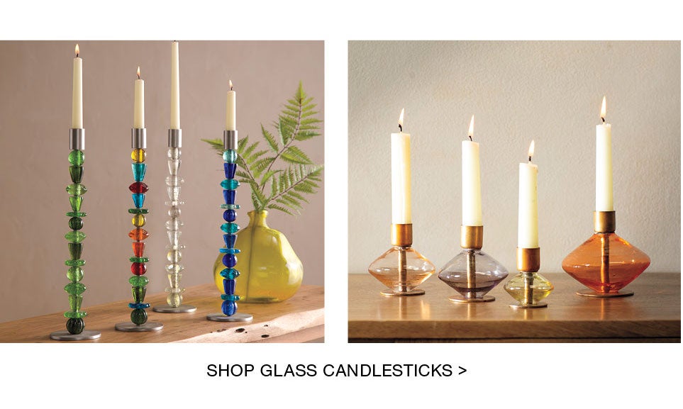shop glass candlesticks