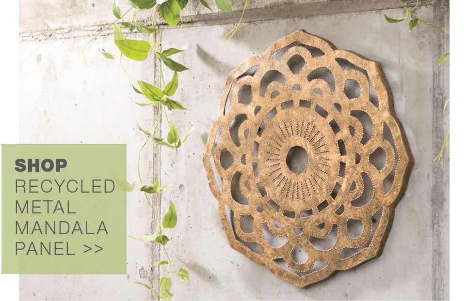 recycled metal mandala wall art