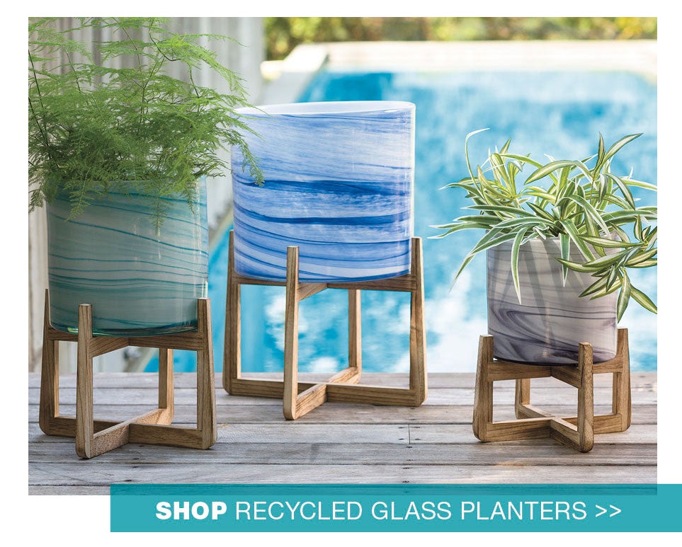 Recycled Glass Planters