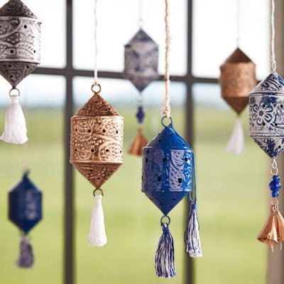 tasseled indian Lantern ornaments